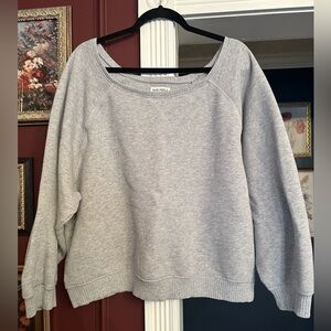 American Eagle Off the Shoulder Sweatshirt Gray Size XL